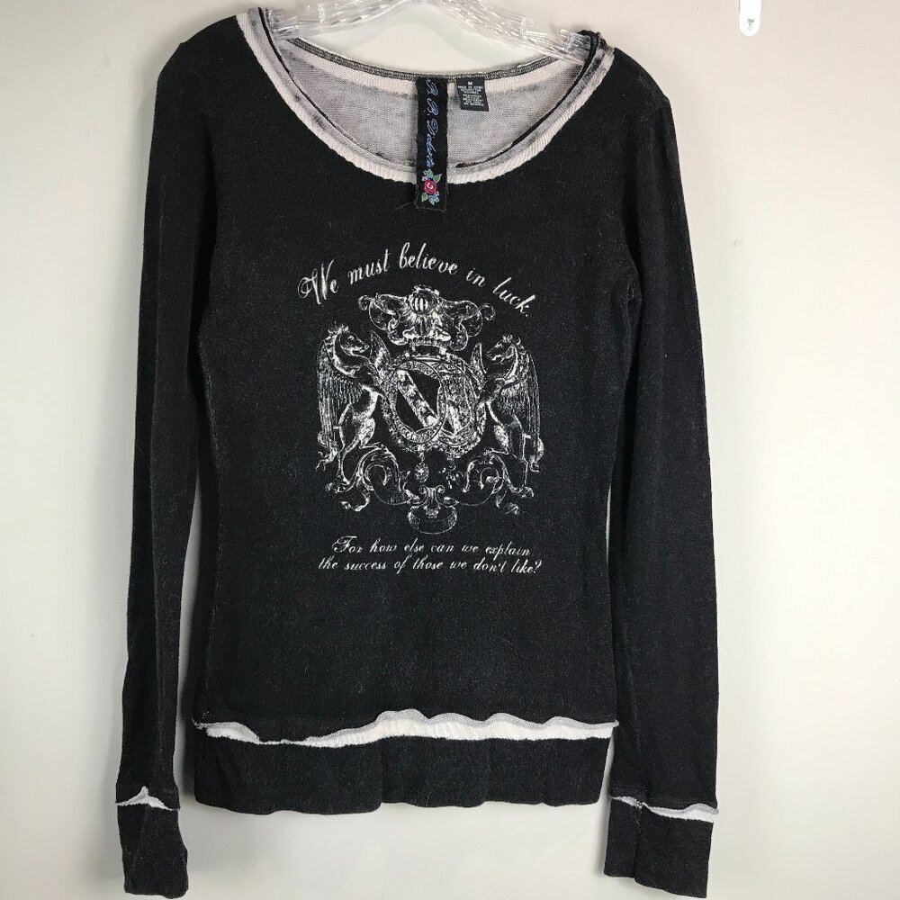 Women's BB Dakota Blk/Wht Wool blend sweater Size M